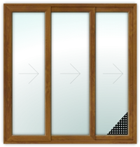 Sliding Door-3 Shutter with Mesh