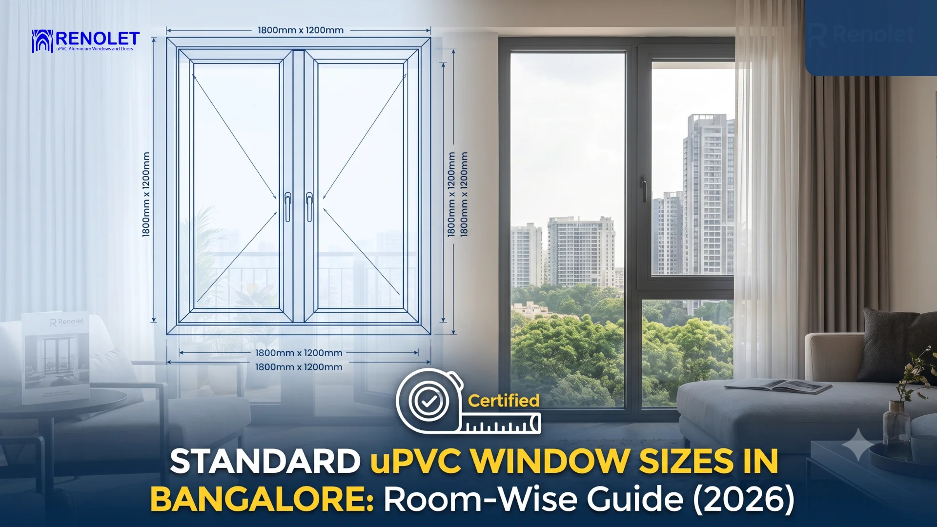 Standard uPVC Window Sizes in Bangalore: Room-Wise Size Guide (2026)